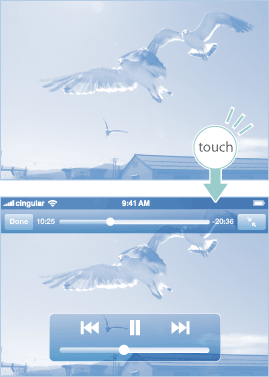 iPhoneのビデオ再生画面